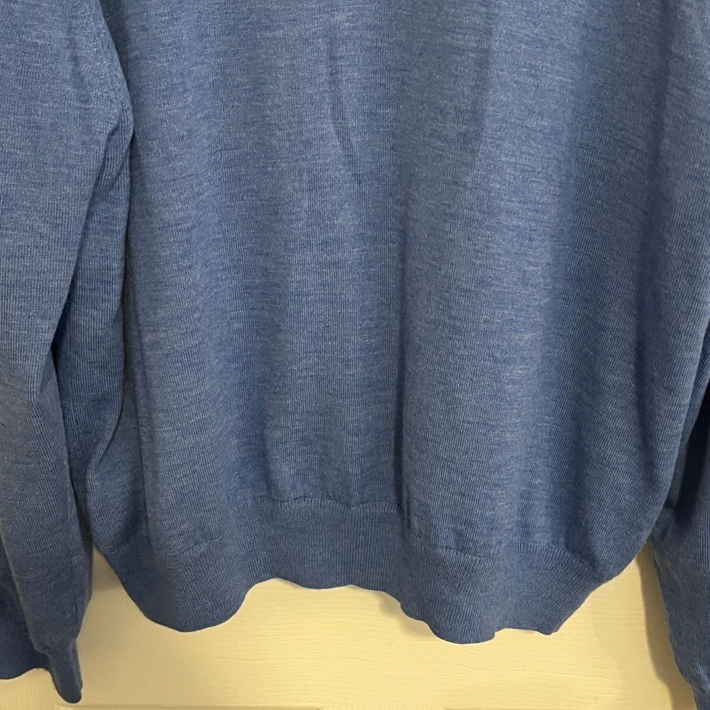 Fairway & Greene Lightweight & Lined Blue Knit 1/4 Zip Golf Sweater - Men’s XL